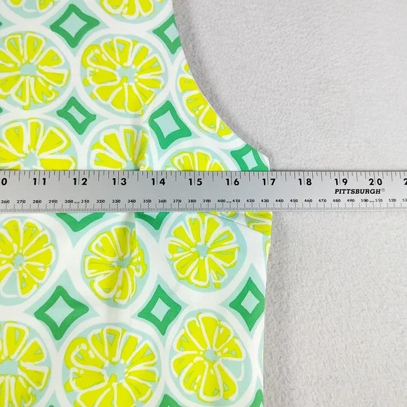 Sail to Sable Dress Womens Small Lemon Print Shift Sleeveless Zip‎ Back TXSP2042